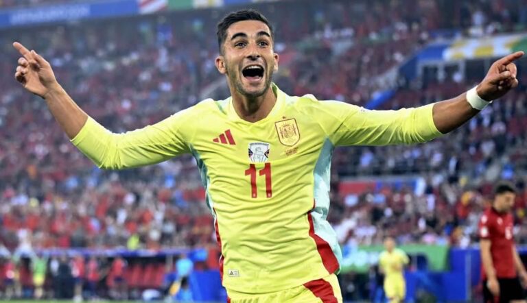 Ferrán, autor del único gol de España frente a Albania. (Fuente: https://www.uefa.com)