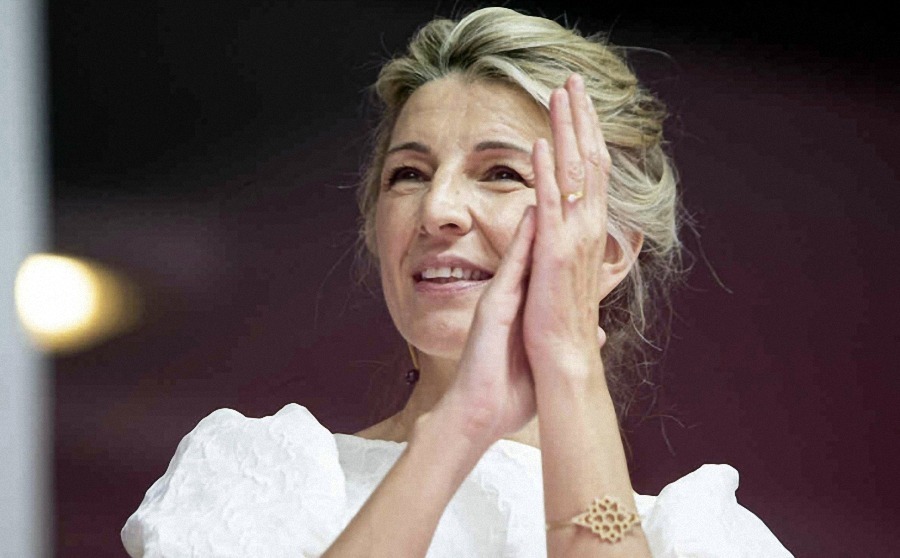 Yolanda Díaz se despidió ayer en una rueda de prensa sin preguntas. (Fuente: Web SUMAR)