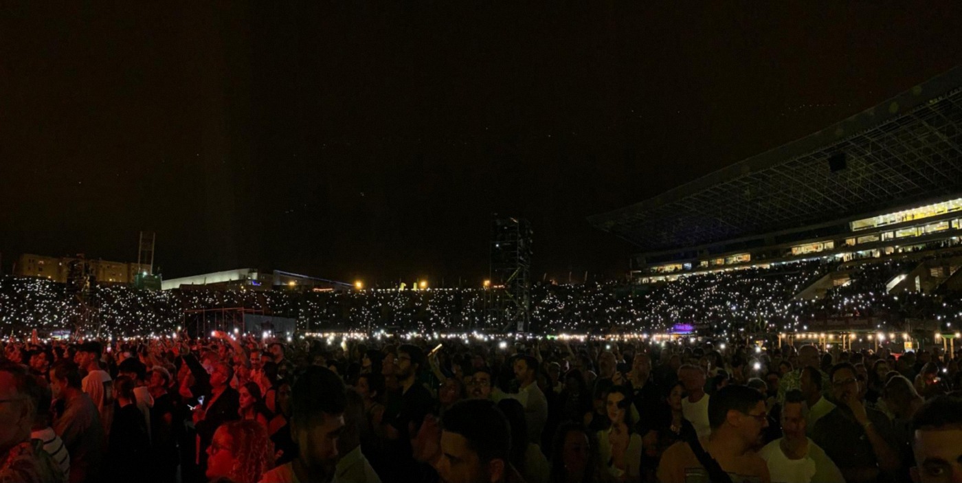 Instante del ambiente en el Estadio Gran Canaria durante la actuación de Maná.