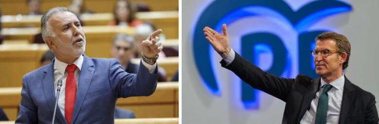 Ángel Víctor Torres, ministro socialista de Política Territorial. Y Feijóo: gallego tenía que ser.