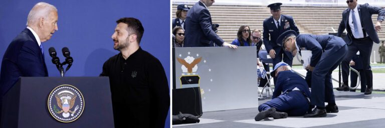 Biden confunde, se cae, parece perdido, todos lo ven incapaz... Pero se mantiene firme en su propósito de optar a un nuevo mandato.