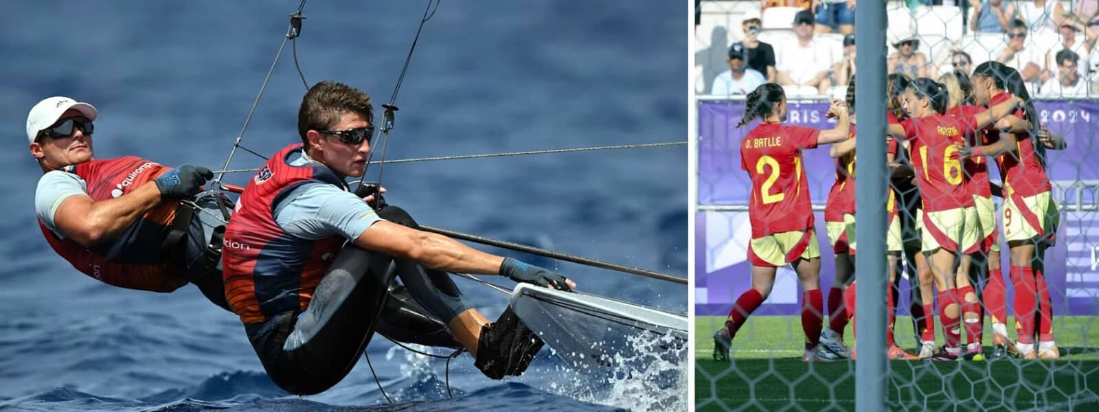 Junto a la victoria de Alcaraz que continua adelante, las alegrías para el deporte español las trajeron Diego Botín y Florian Trittel, en vela; y las jugadoras de fútbol, venciendo a Brasil. (Fuente: https://olympics.com)
