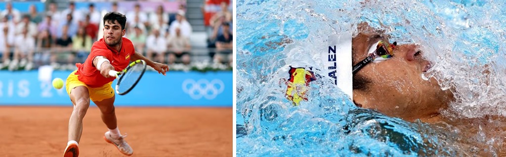 Alcaraz sigue adelante, mientras que el nadador Hugo González se llevó un diploma en la final de los 100 metros espalda. (Fuente: https://olympics.com)