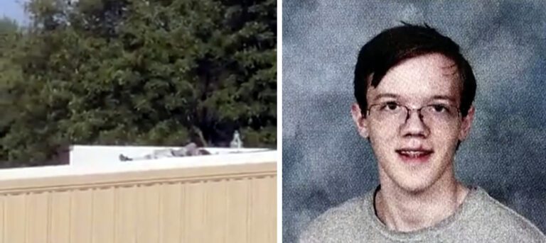 El cuerpo de Tomas Crooks abatido por los servicios secretos, y foto del joven que quiso matar a Trump. (Fuente: redes sociales)
